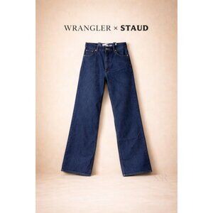 Wrangler x Staud Loose Fit Jeans Indigo W30 L32 Wide Leg Denim NWT Designer Coll